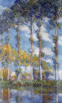  POP Oil Painting - Poplars Claude Monet scenery